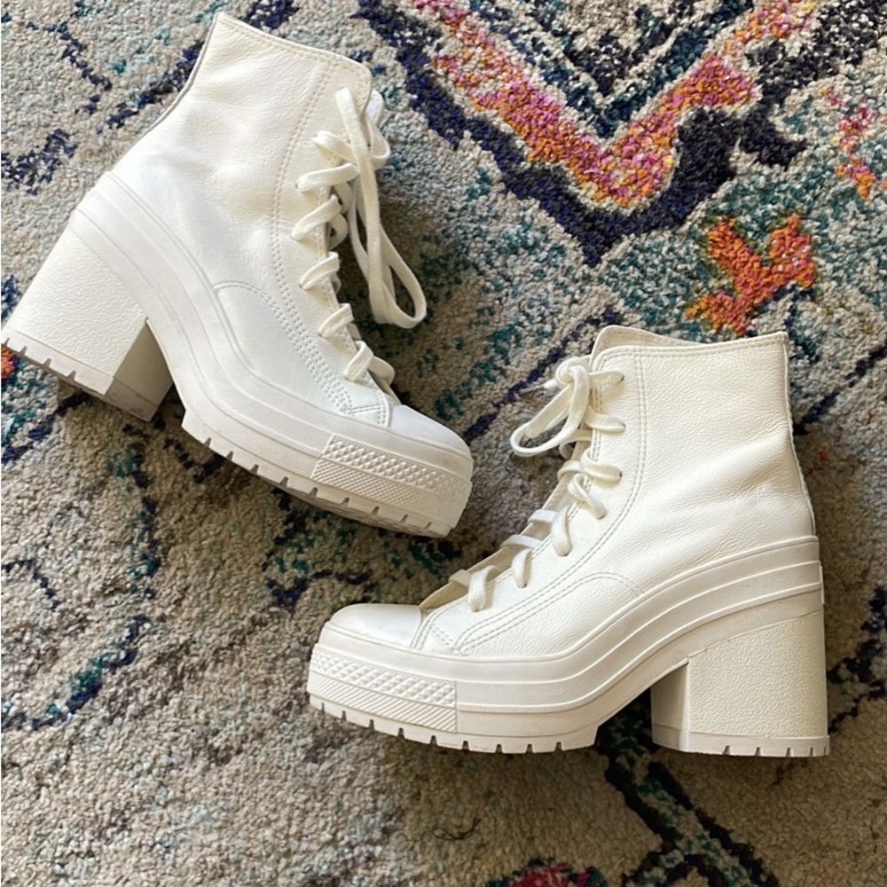 White heeled converse boots